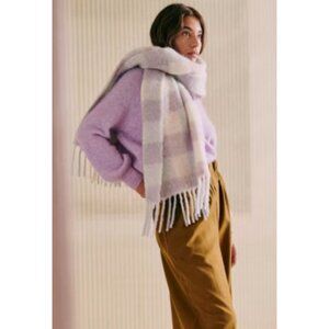 Sezane LOUISE SCARF alpaca wool purple blue white